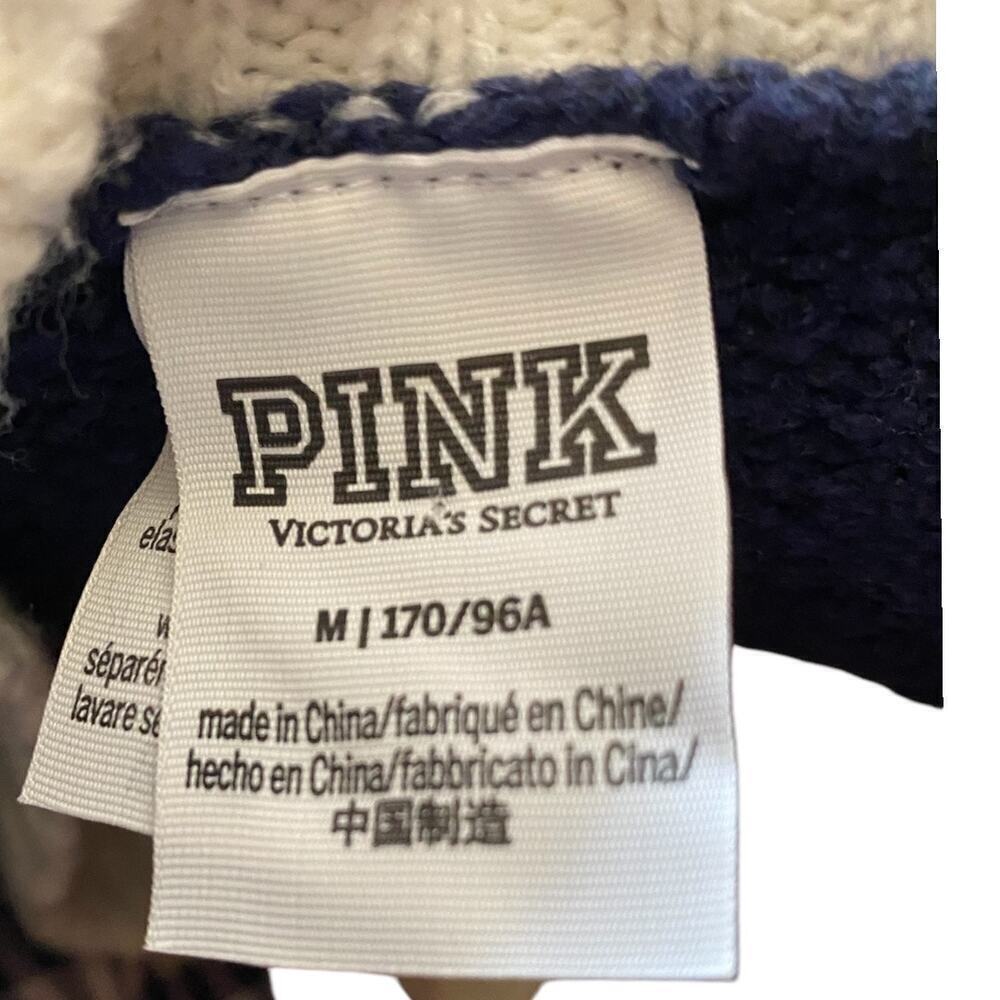 Pink Varsity Sweater in Midnight Navy Size M - Picture 8 of 11
